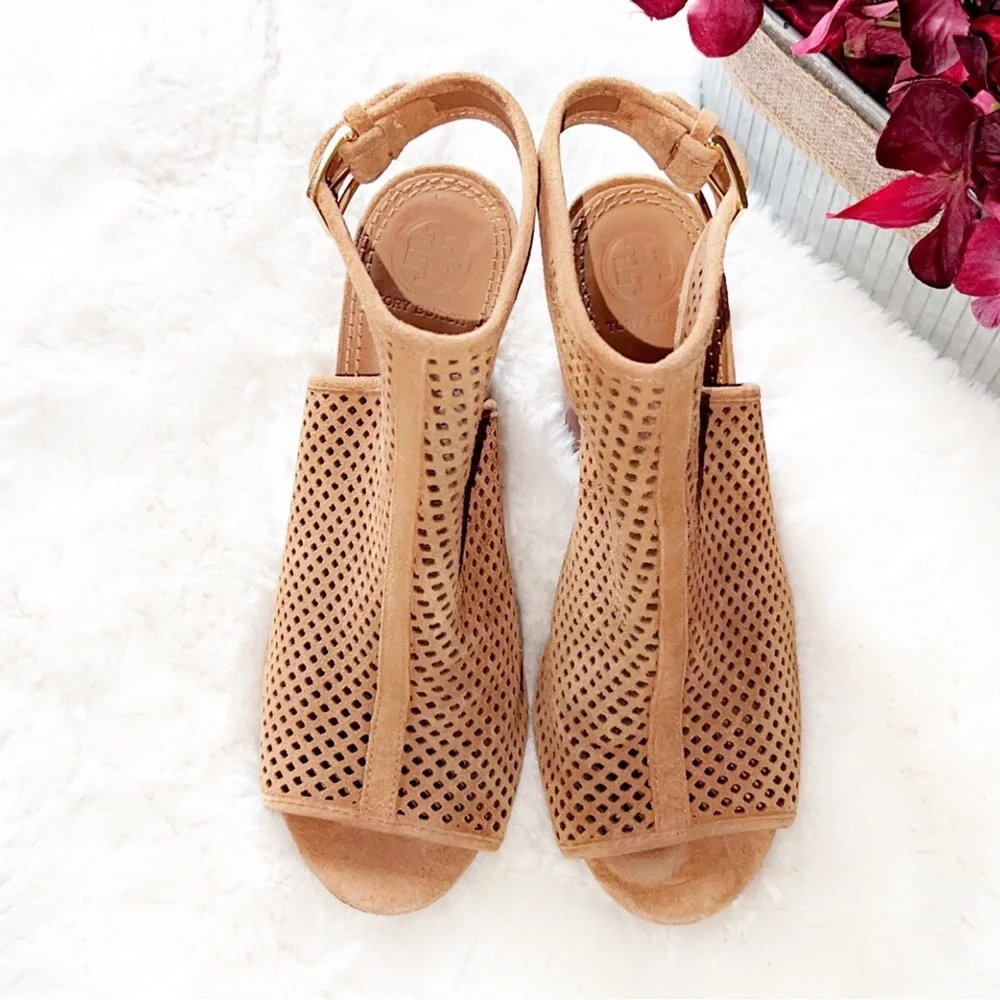 TORY BURCH Jesse Perforate Suede Ankle Bootie - Picture 6 of 10